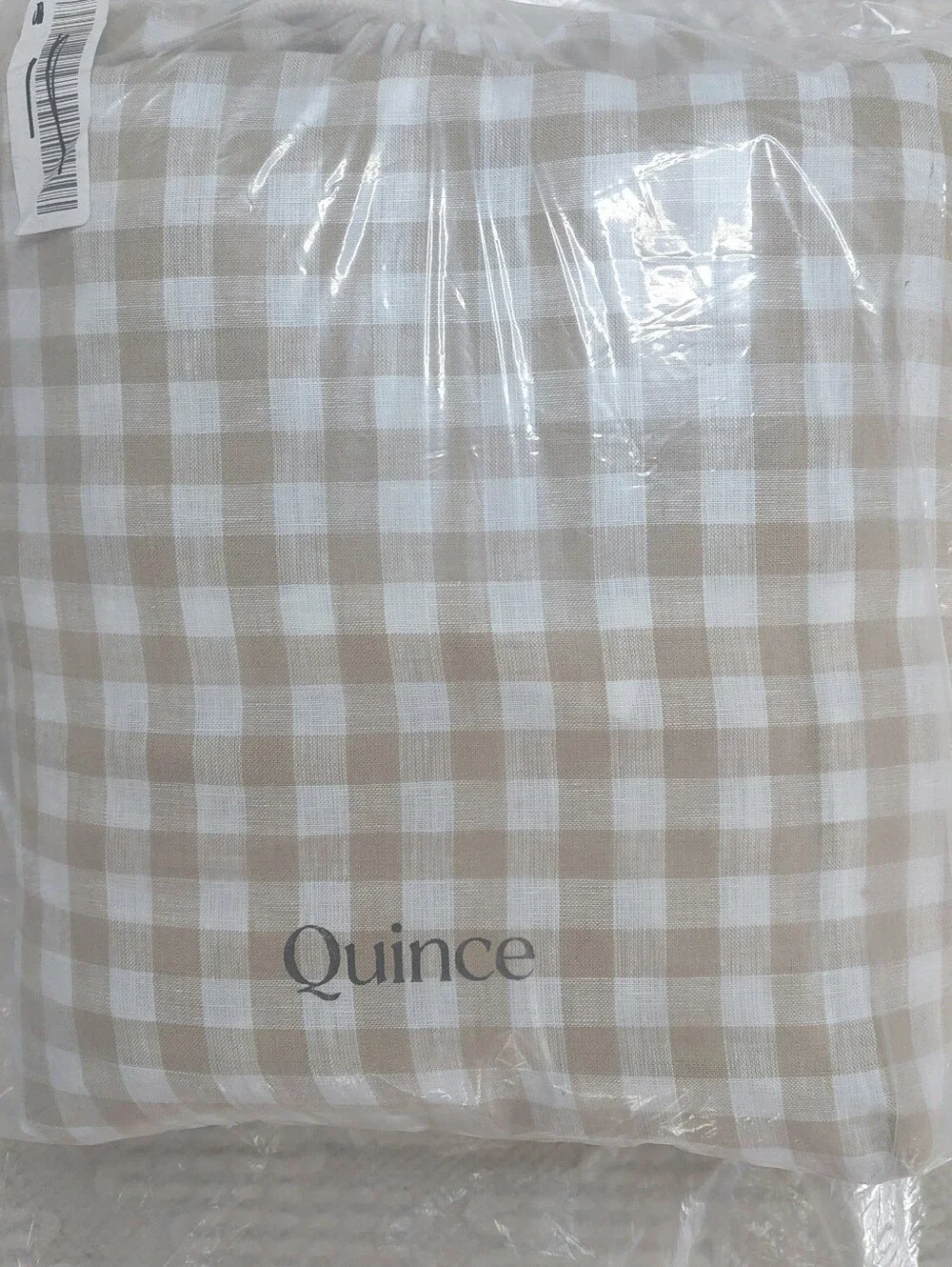 NWT! Quince European Linen Cafe Gingham Duvet Cover & 1 Sham! Sz. Twin(762)